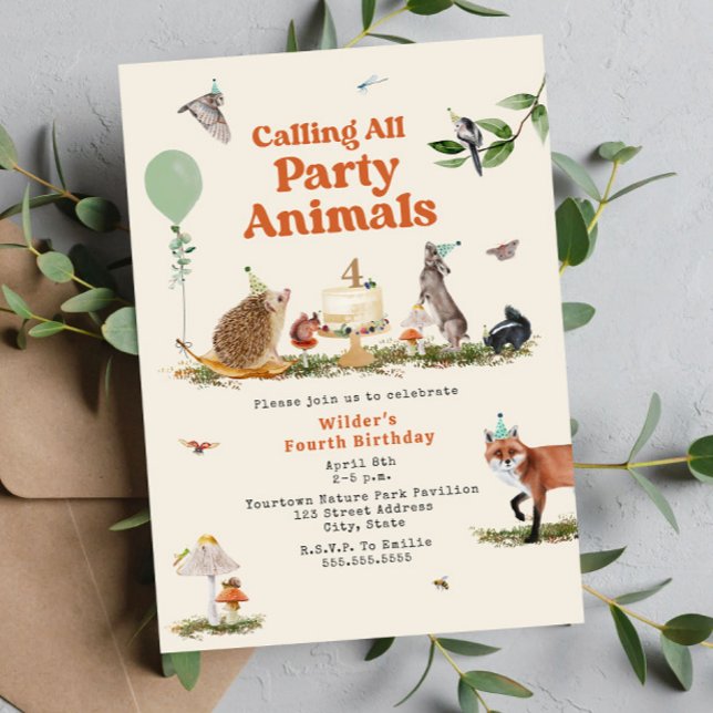 Invitación Fiesta de Woodland Animales Fiesta de cumpleaños (Subido por el creador)