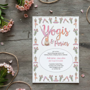 Invitación Fiesta de Yoga y Arreglos Florales en el Jardín de