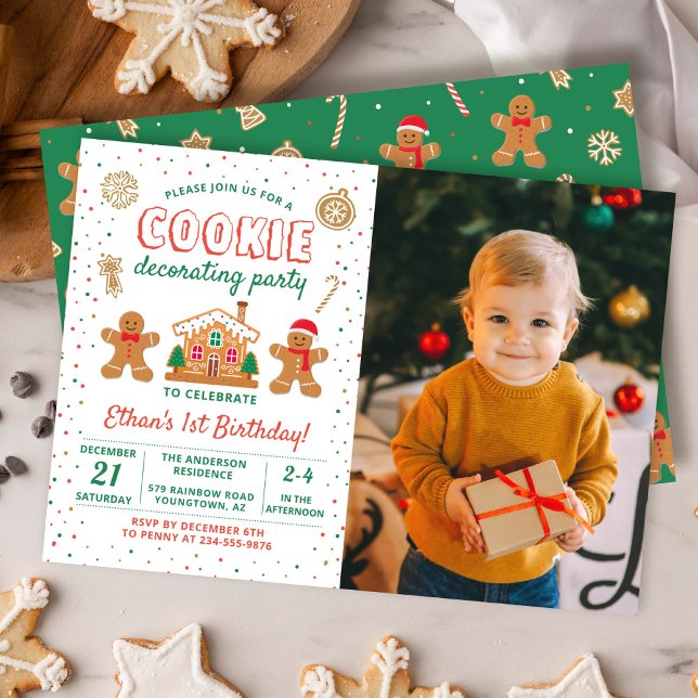 Invitación Fiesta decorador de cookies navideñas foto de cump (Subido por el creador)