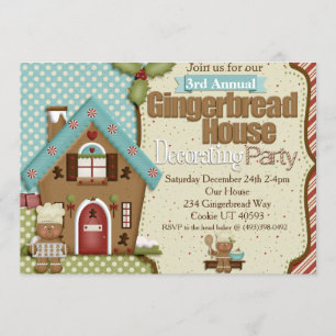 Invitación Fiesta decorativa de pan de jengibre