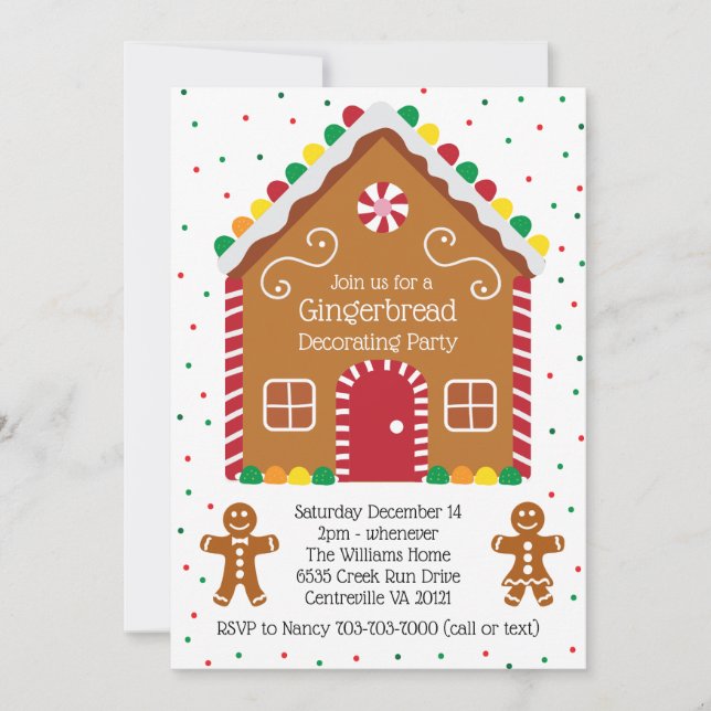 Invitación Fiesta decorativo de galletas de pan de jengibre (Anverso)