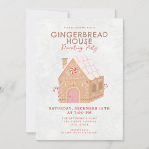 Invitación Fiesta decorativo de la casa Gingerbread