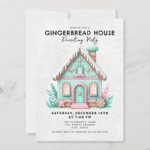 Invitación Fiesta decorativo de la casa Gingerbread