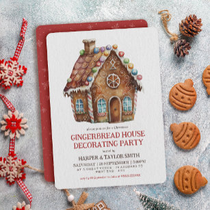 Invitación Fiesta decorativo de la casa Gingerbread