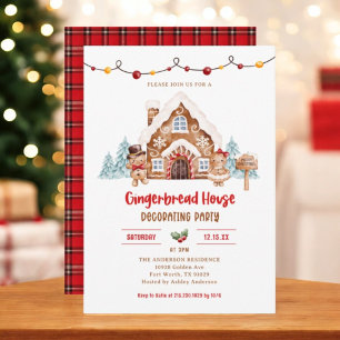 Invitación Fiesta decorativo de la casa Gingerbread