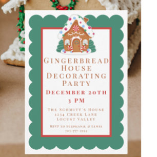 Invitación Fiesta decorativo de la casa Gingerbread