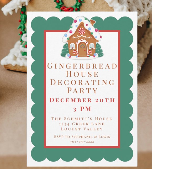 Invitación Fiesta decorativo de la casa Gingerbread (Subido por el creador)