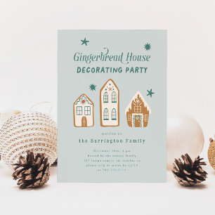 Invitación Fiesta decorativo de la casa Gingerbread