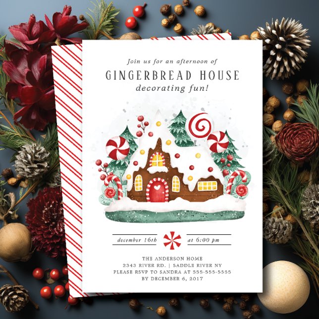 Invitación Fiesta decorativo de la casa Gingerbread (Subido por el creador)