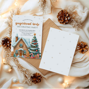 Invitación Fiesta decorativo de la casa Gingerbread