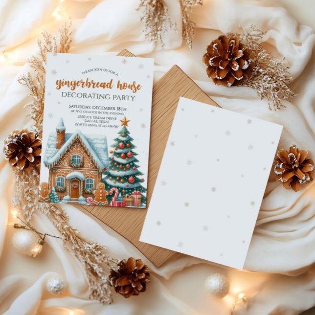 Invitación Fiesta decorativo de la casa Gingerbread (Subido por el creador)