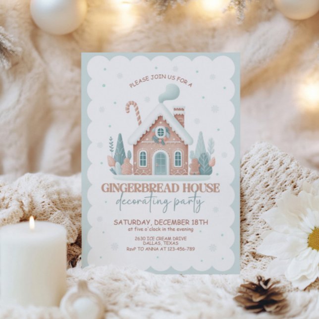 Invitación Fiesta decorativo de la casa Gingerbread (Subido por el creador)