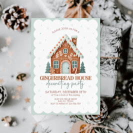 Invitación Fiesta decorativo de la casa Gingerbread