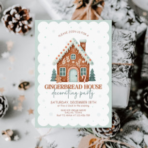 Invitación Fiesta decorativo de la casa Gingerbread