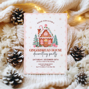 Invitación Fiesta decorativo de la casa Gingerbread