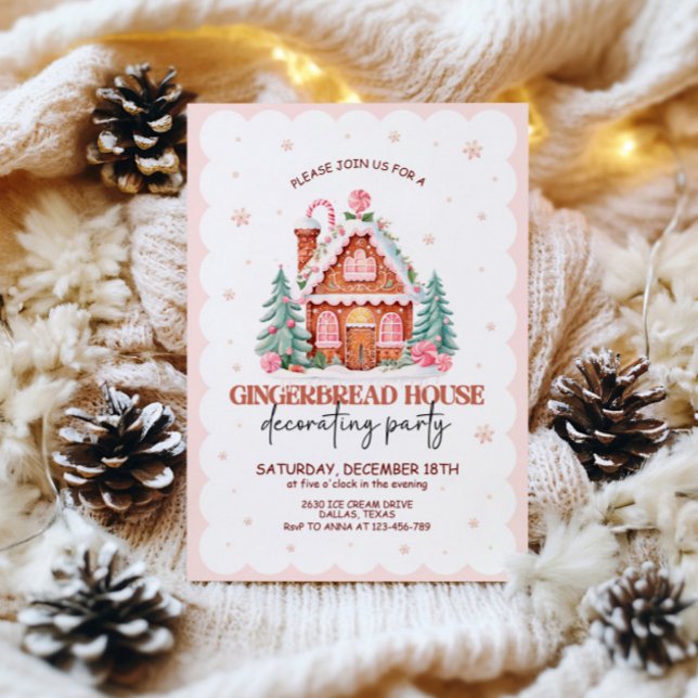 Invitación Fiesta decorativo de la casa Gingerbread (Subido por el creador)