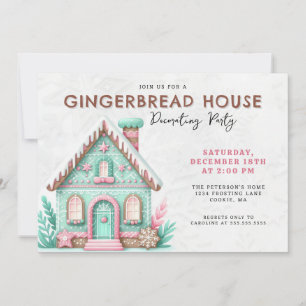 Invitación Fiesta decorativo de la casa Gingerbread
