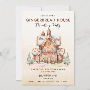 Invitación Fiesta decorativo de la casa Gingerbread