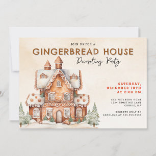 Invitación Fiesta decorativo de la casa Gingerbread
