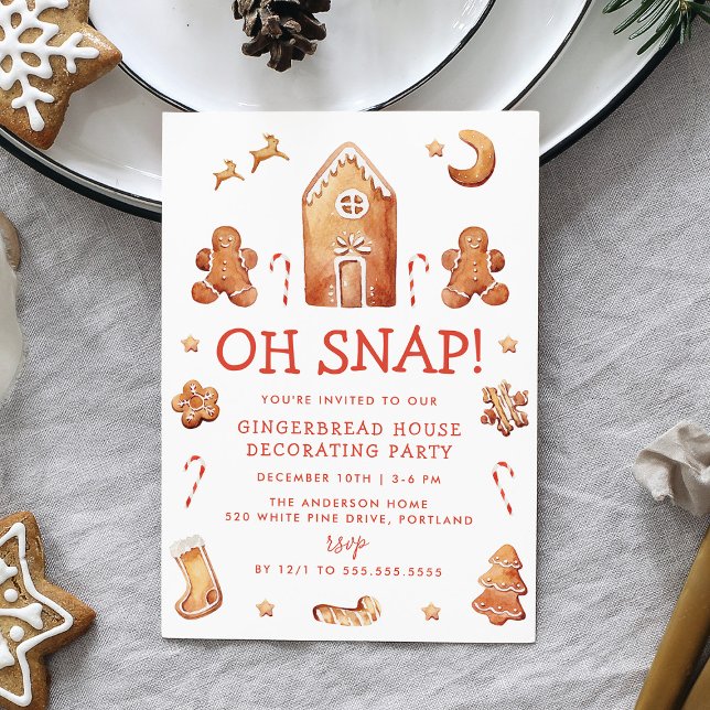 Invitación Fiesta decorativo de la casa Snap Gingerbread (Subido por el creador)
