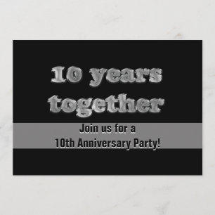 Invitación Fiesta del 10º Aniversario   10 Años Juntos