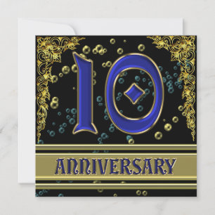 Invitación fiesta del 10º aniversario de Black and Gold