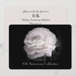 Invitación Fiesta del 10º Aniversario Rosa Pálida Chic Floral