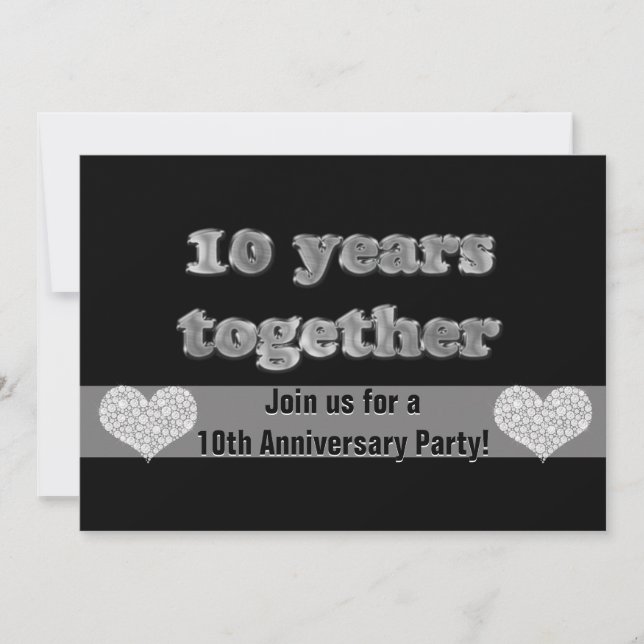 Invitación fiesta del 10° aniversario | 10 Años juntos (Anverso)