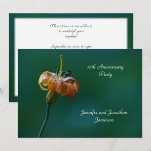 Invitación fiesta del 10° aniversario Floral de Lily amarilla