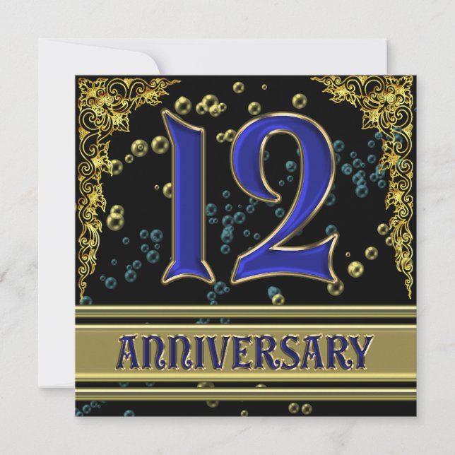 Invitación Fiesta del 12º Aniversario del Negro y Oro (Anverso)