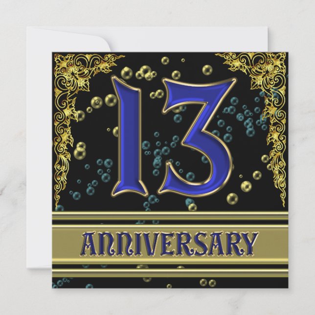 Invitación Fiesta del 13° Aniversario del Negro y Oro (Anverso)