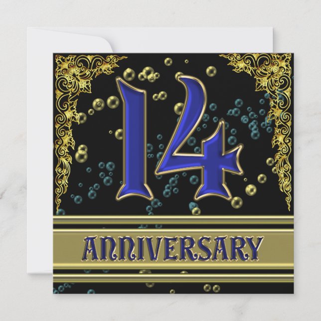 Invitación Fiesta del 14º Aniversario del Negro y Oro (Anverso)