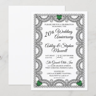 Invitación Fiesta del 20° aniversario Boda de Esmeralda y Dia
