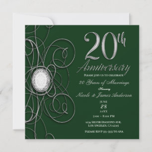 Invitación Fiesta del 20 Aniversario de Green & Silver Diamon