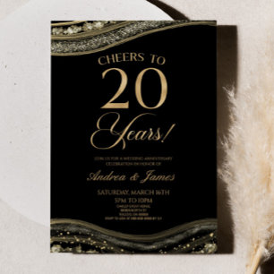 Invitación Fiesta del 20° aniversario de la Black Gold Agate