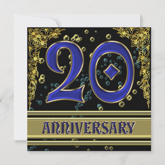 Invitación Fiesta del 20° Aniversario del Negro y Oro (Anverso)