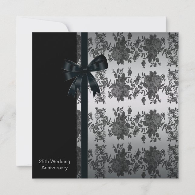 Invitación Fiesta del 25º Aniversario de Boda de Rosas (Anverso)