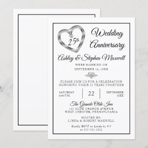Invitación Fiesta del 25º Aniversario de Bodas de Diamantes d