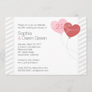 Invitación Fiesta del 25º Aniversario de Bodas de Plata de He