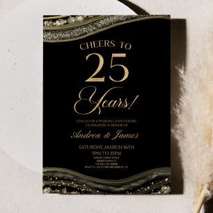 Invitación Fiesta del 25º aniversario de la Black Gold Agate