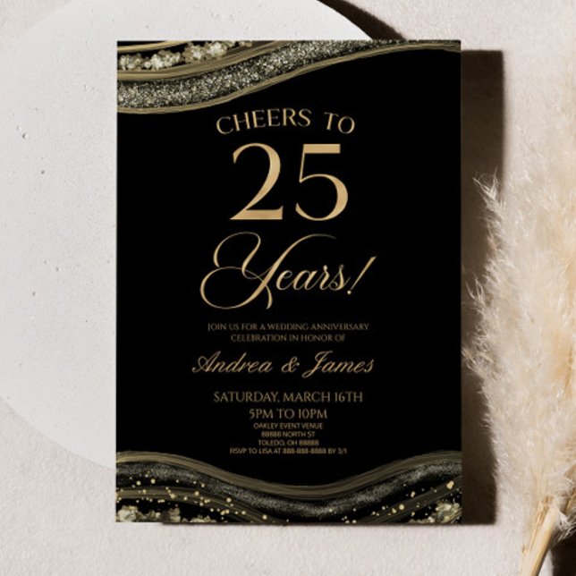 Invitación Fiesta del 25º aniversario de la Black Gold Agate (Subido por el creador)