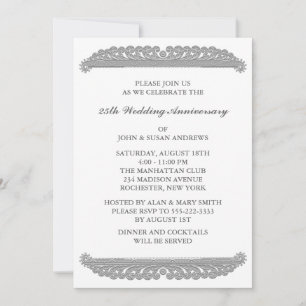 Invitación Fiesta del 25º Aniversario de Silver Swirl