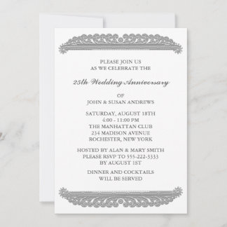 Invitación Fiesta del 25º Aniversario de Silver Swirl
