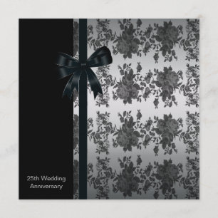 Invitación Fiesta del 25º Boda Aniversario de los rosas