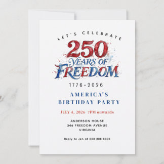Invitación Fiesta del 250 Aniversario de Américas 