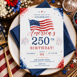 Invitación Fiesta del 250 aniversario de Estados Unidos el 4