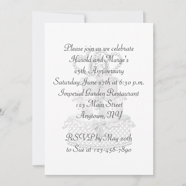 Invitación fiesta del 25° aniversario (Anverso)