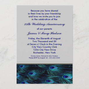 Invitación Fiesta del 25° Aniversario Boda de Peacock