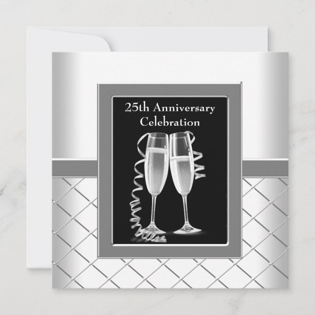 Invitación Fiesta del 25° Aniversario de la Plata de Champagn (Anverso)