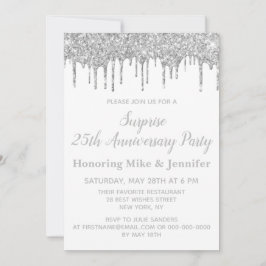 Invitación fiesta del 25° aniversario de la sorpresa blanca y